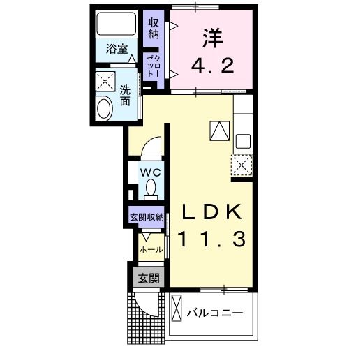 小山市大字横倉新田のアパートの間取り