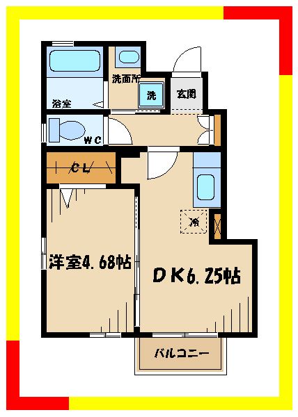 府中市西原町のアパートの間取り