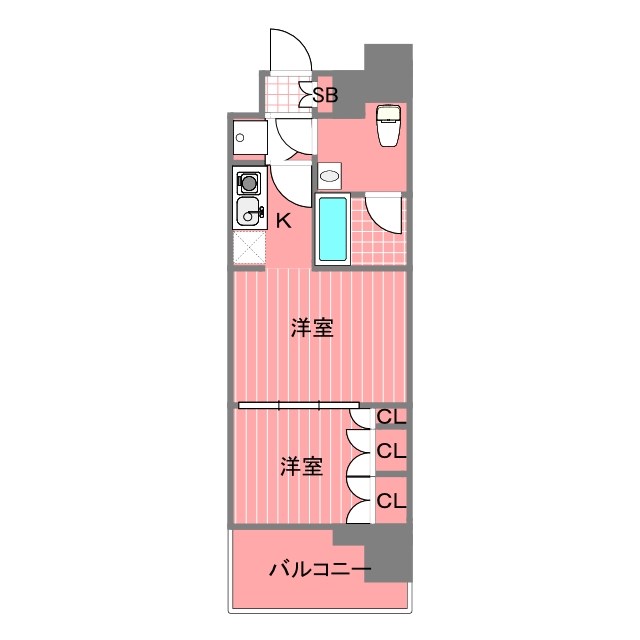 ラグジュアリーアパートメント横浜黄金町の間取り