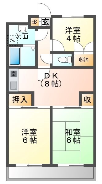 【サンコート椙田の間取り】