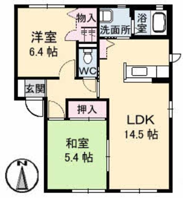 シャトーグリーンＢ棟の間取り