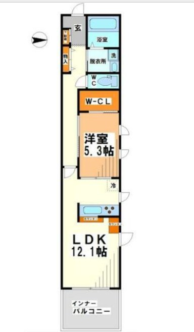 府中市若松町のアパートの間取り