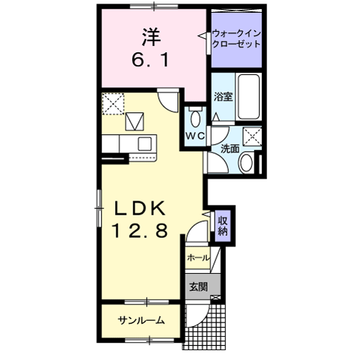 クラール　1F「1LDK」の間取り