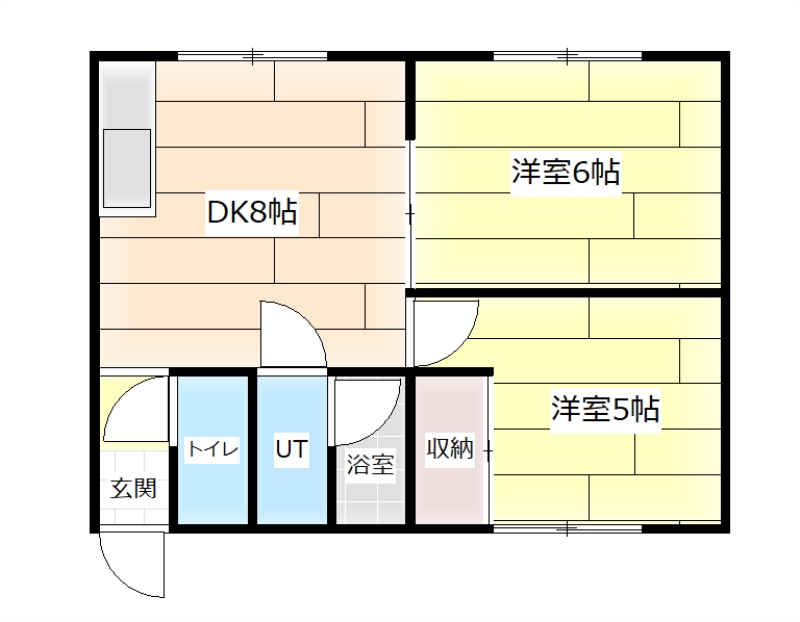 岩見沢市五条東のアパートの間取り