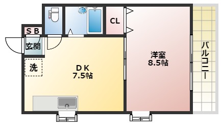 神戸市兵庫区下沢通のマンションの間取り