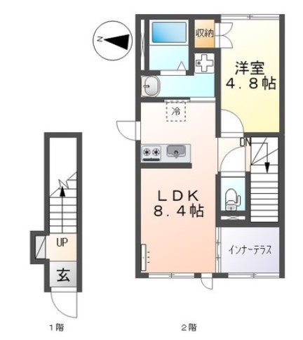 府中市本町のアパートの間取り