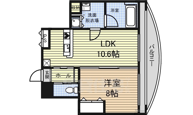 名古屋市中村区那古野のマンションの間取り