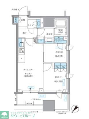 【中央区東日本橋のマンションの間取り】