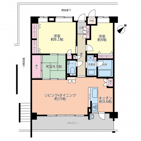 【安芸郡府中町本町のマンションの間取り】