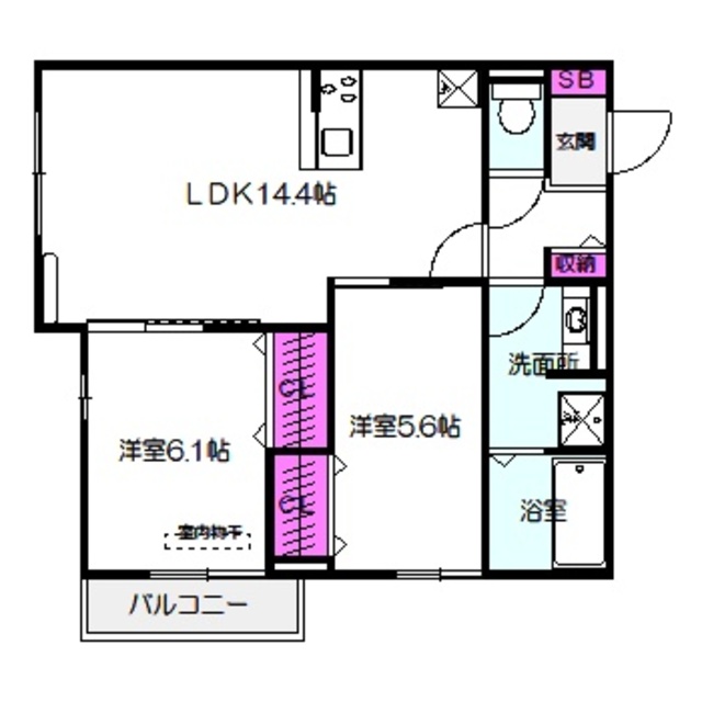 大阪市城東区鴫野東のアパートの間取り