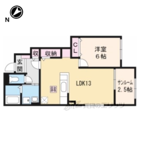 南丹市八木町八木のアパートの間取り