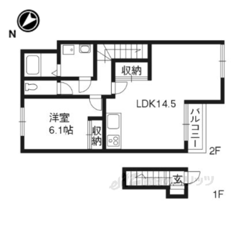 大津市本宮のアパートの間取り