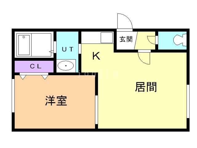 江別市野幌代々木町のマンションの間取り