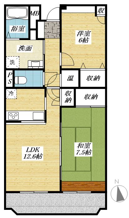ヴィラ・クレスト旭が丘の間取り