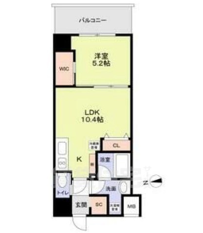 大阪市都島区内代町のマンションの間取り
