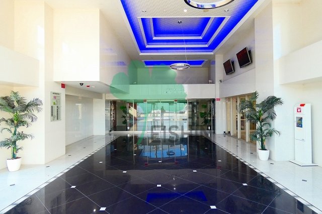 エントランス　観葉植物や間接LED照明などでホテルのような演出になっており