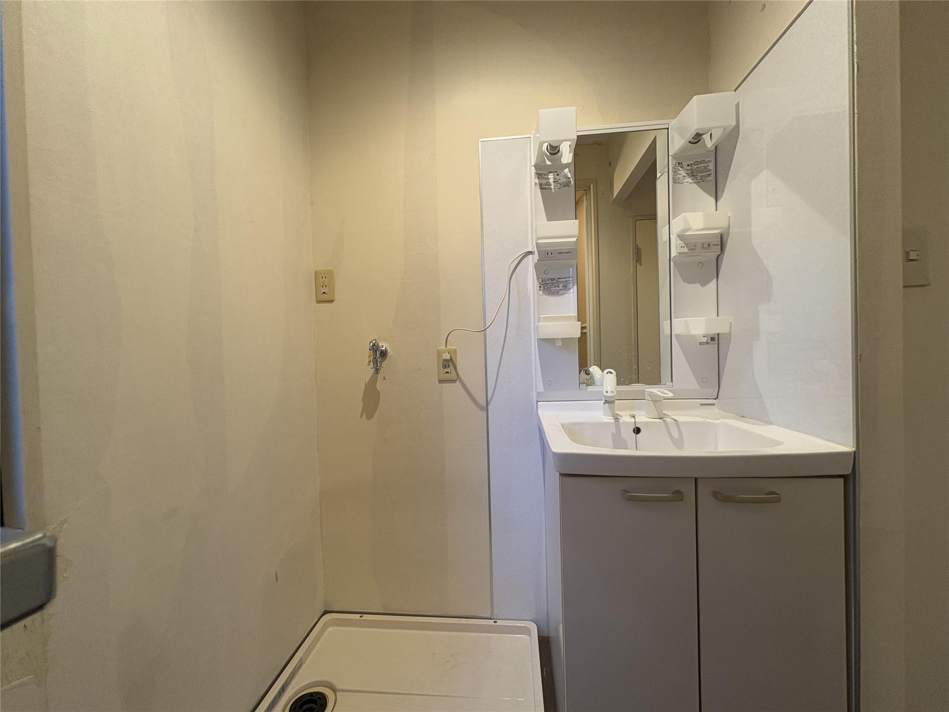 洗面設備　身支度に便利なシャンプードレッサー付きです