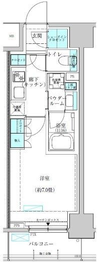 都営大江戸線 蔵前駅 徒歩2分 14階建 築5年の間取り写真