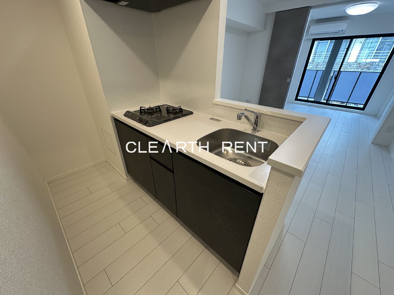 キッチン　ガス２口システムキッチン