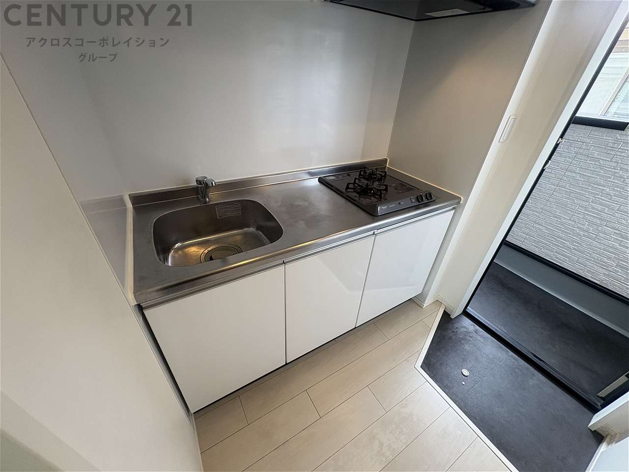 キッチン　2口ガスコンロ付で機能的なキッチンです！