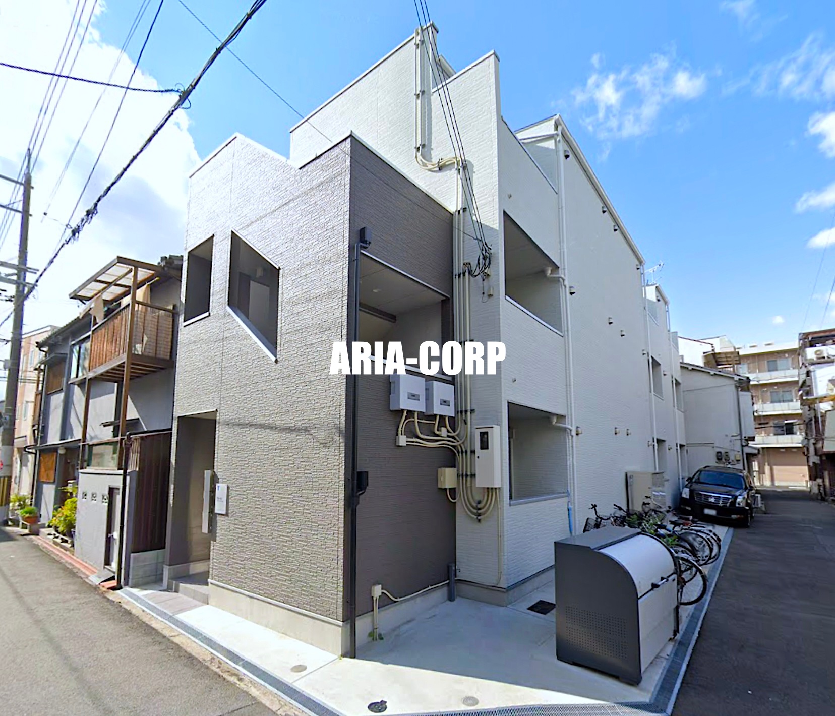 建物外観　2018年完成、大手ハウスメーカー施工デザイナーズアパート！