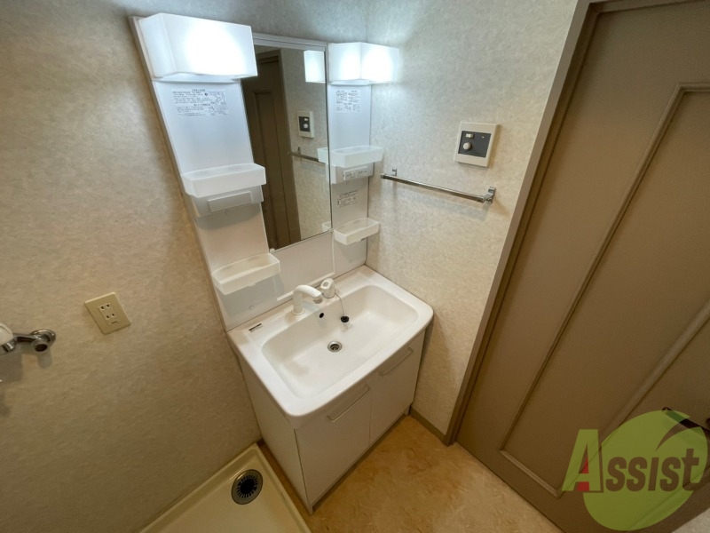 洗面設備　シャンプードレッサー。身支度はここでばっちりですね。