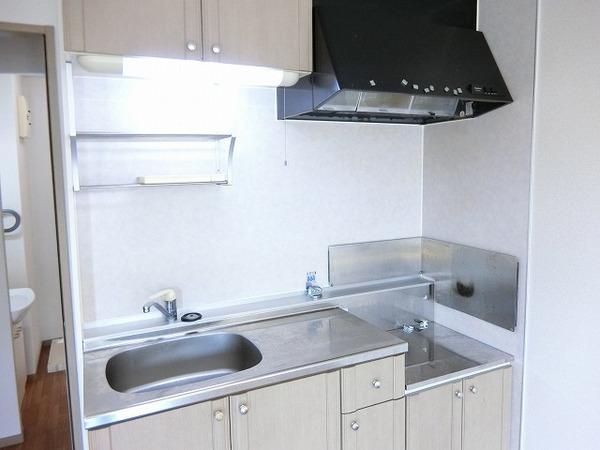 キッチン　２口ガスコンロ設置可！