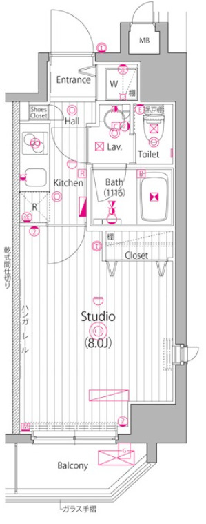 ＪＲ中央線 水道橋駅 徒歩5分 13階建 築13年の間取り写真