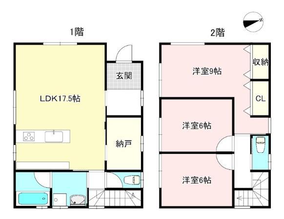 京都丹後鉄道宮福線 福知山市民病院口駅 徒歩10分 2階建 築1年の間取り写真