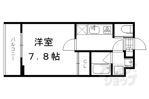 地下鉄烏丸線 北大路駅 徒歩21分 4階建 築8年の間取り写真