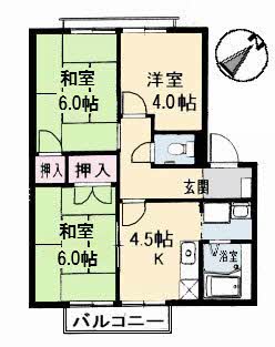 ＪＲ赤穂線 大富駅 徒歩71分 2階建 築33年の間取り写真