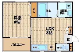 地下鉄千日前線 玉川駅 徒歩5分 3階建 築9年の間取り写真