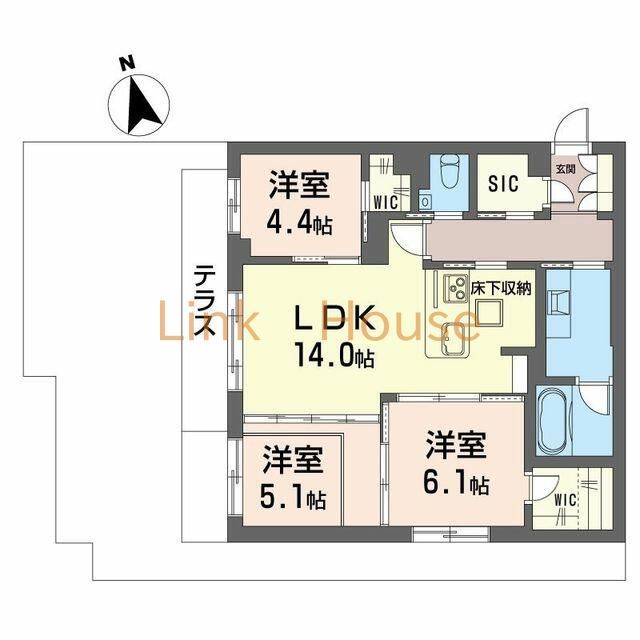 東武伊勢崎線 小菅駅 徒歩10分 3階建 築1年の間取り写真