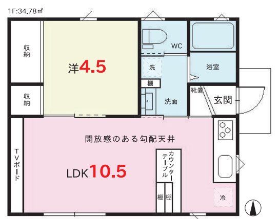 西武新宿線 新所沢駅 徒歩15分 1階建 築50年の間取り写真