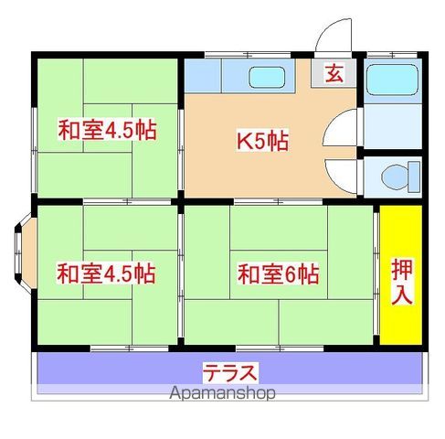 ＪＲ日豊本線 隼人駅 徒歩10分 2階建 築40年の間取り写真
