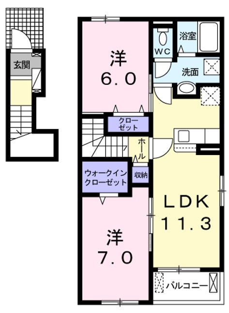 ヒルズ１.愛シティBの間取り