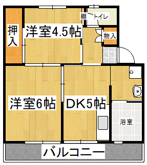 ビレッジハウス的場2の間取り