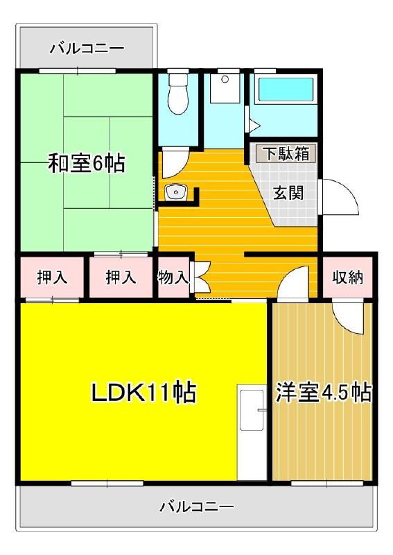 沼津市大岡のマンションの間取り