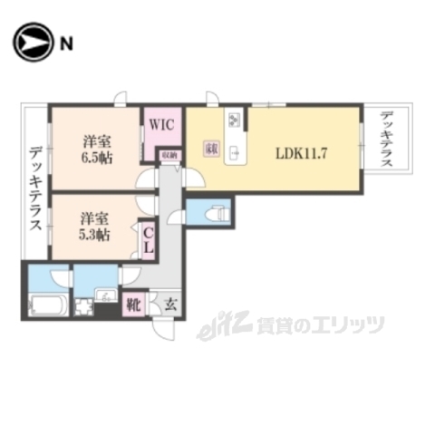 大津市南志賀のアパートの間取り