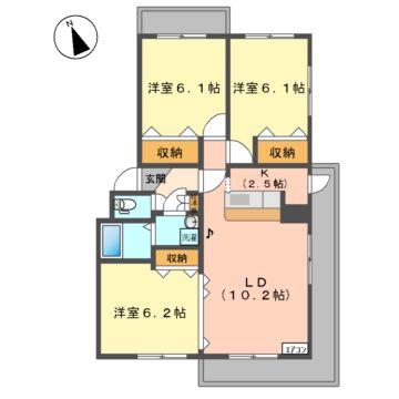 盛岡市山王町のマンションの間取り