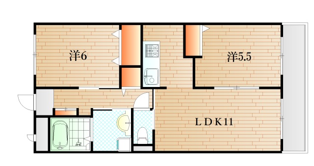 下関市清末鞍馬のマンションの間取り