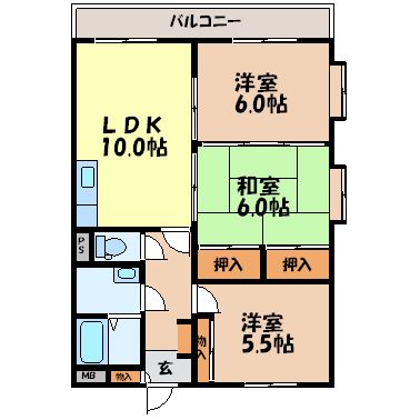 マンションＫ（小船越町）の間取り