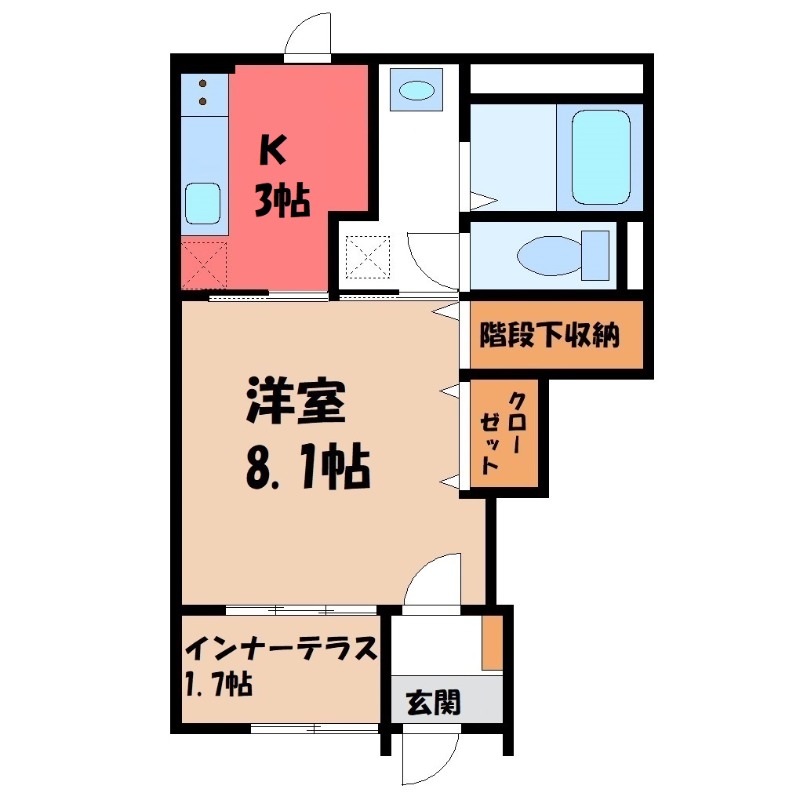 栃木市今泉町のアパートの間取り