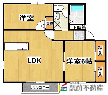 朝倉市来春のアパートの間取り