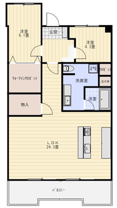 田川市新町のマンションの間取り