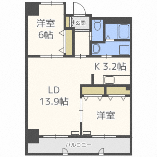 札幌市中央区南七条西のマンションの間取り