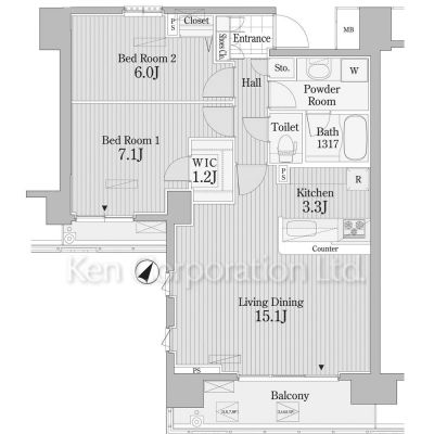 【ＰＲＩＭＥ　ＵＲＢＡＮ　東中野　ＣＯＵＲＴの間取り】