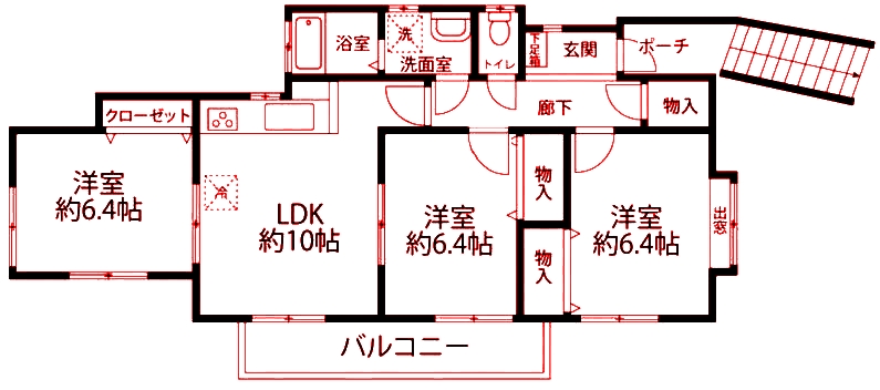 【横浜市港南区大久保のアパートの間取り】