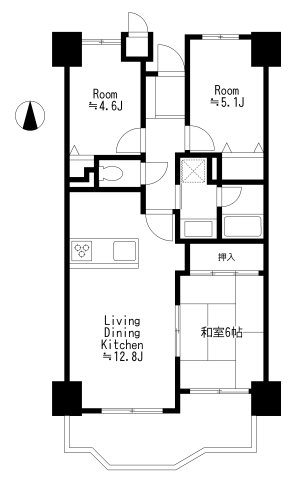 M?Hアルカスマンション東大和の間取り