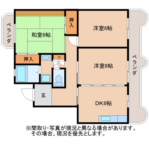 静岡市駿河区下島のマンションの間取り